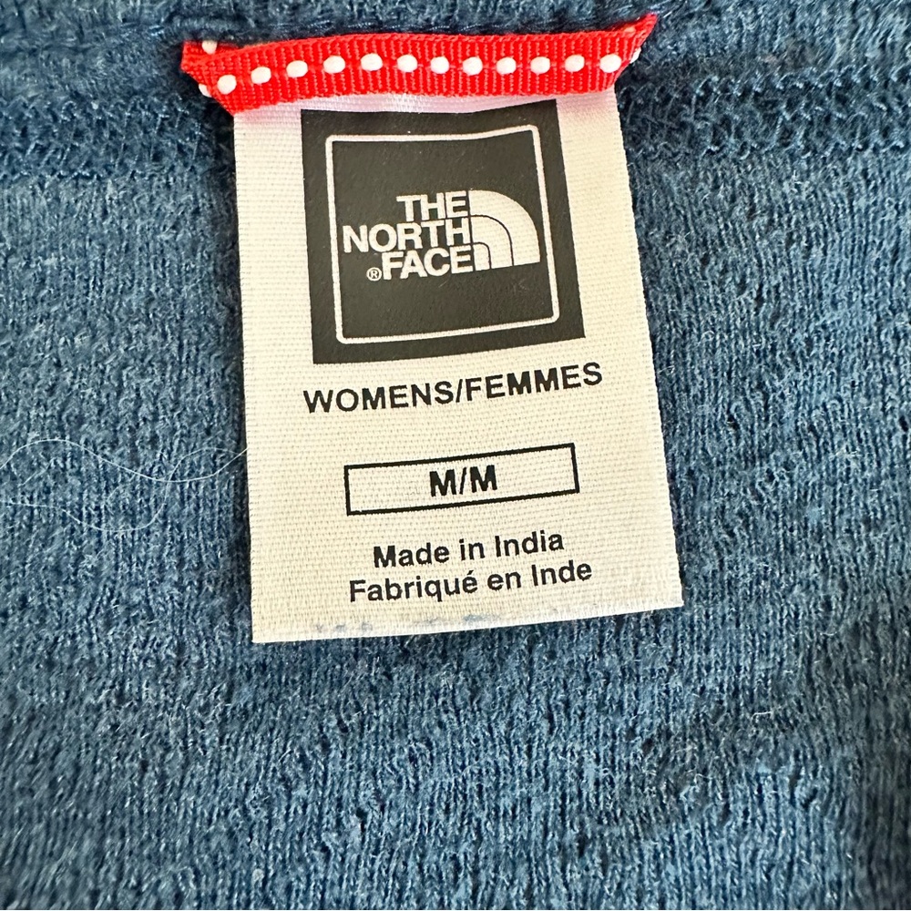 North Face Medium Blue Long Sleeve Thermal Knit Top Gorpcore‎ Cabincore Outdoor - Picture 5 of 8